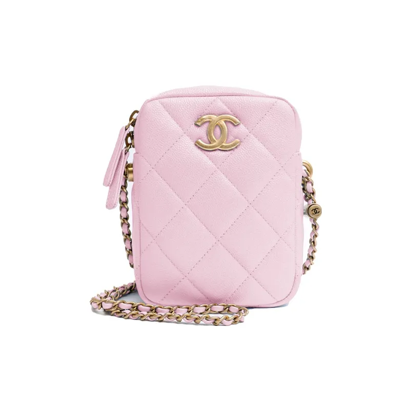 CHANEL Calfskin Box Bag Shoulder Bag Cell Phone Bag Camera Bag Crossbody Bag Mini Women's Light Purple Pink