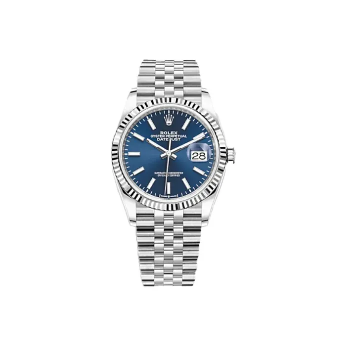 ROLEX Log Series Automatic Mechanical Movement Men's Watch 36mm Blue Dial Oystersteel Case Oystersteel Strap