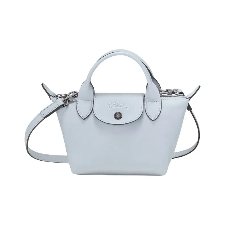 LONGCHAMP Sheepskin Short Handle Dumpling Bag, Shoulder Bag, Crossbody Bag, Handbag Mini Women's Sky Blue