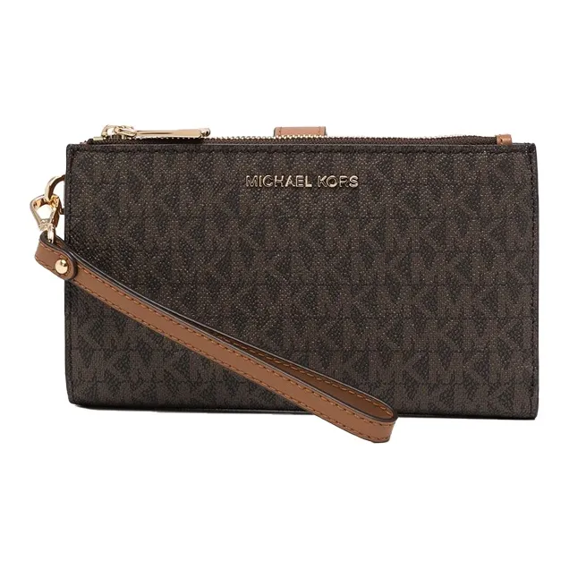 MICHAEL KORS Jet Set Leather Wallet Women's Monogram Brown