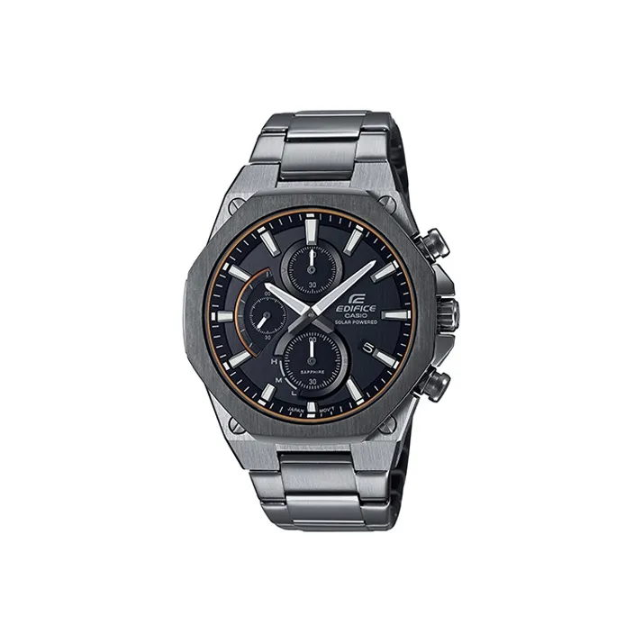 CASIO EDIFICE Collection Солнечный механизм часы с ремешком из нержавеющей стали 49*44 мм черный циферблат мужские часы модель EFS S570YDC 1A