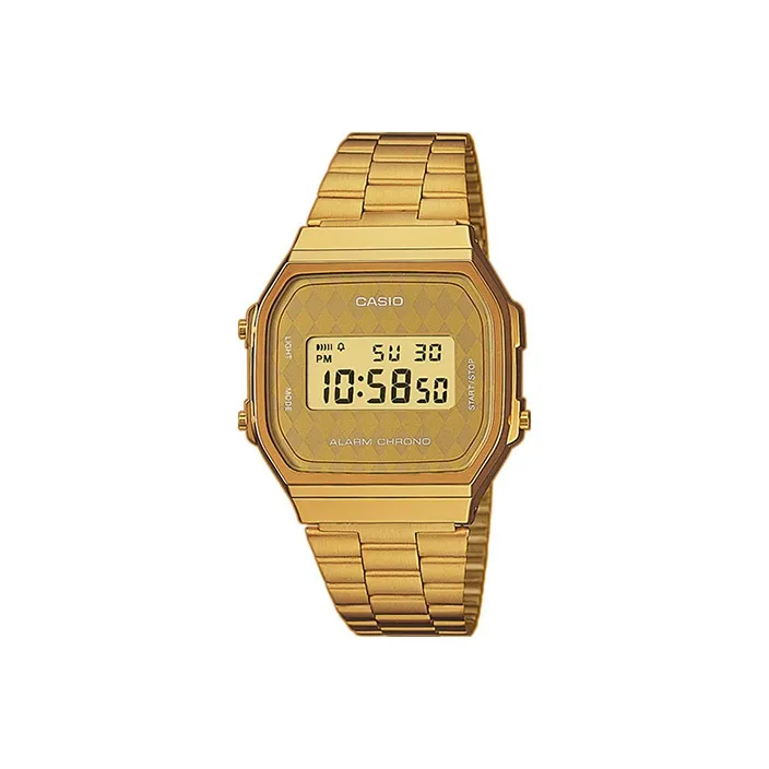 CASIO Vintage Collection A168 Кварцевый механизм нержавеющий стальной ремешок женские часы желтый циферблат