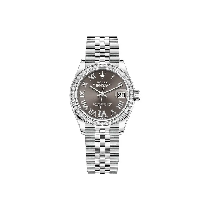 ROLEX Log Series Automatic Mechanical Movement Women's Watch 31mm Gray Dial Oystersteel 18K White Gold Watch Case