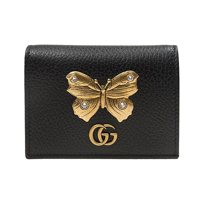 GUCCI Кошелек из коровьей кожи женский черный