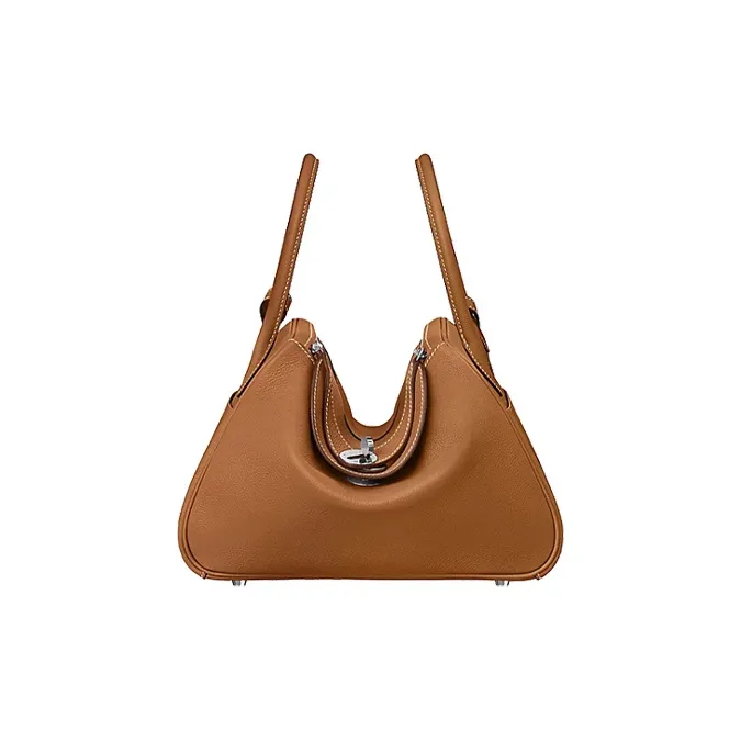 HERMES Lindy Evercolor Calfskin Handbag, Shoulder Bag Women's