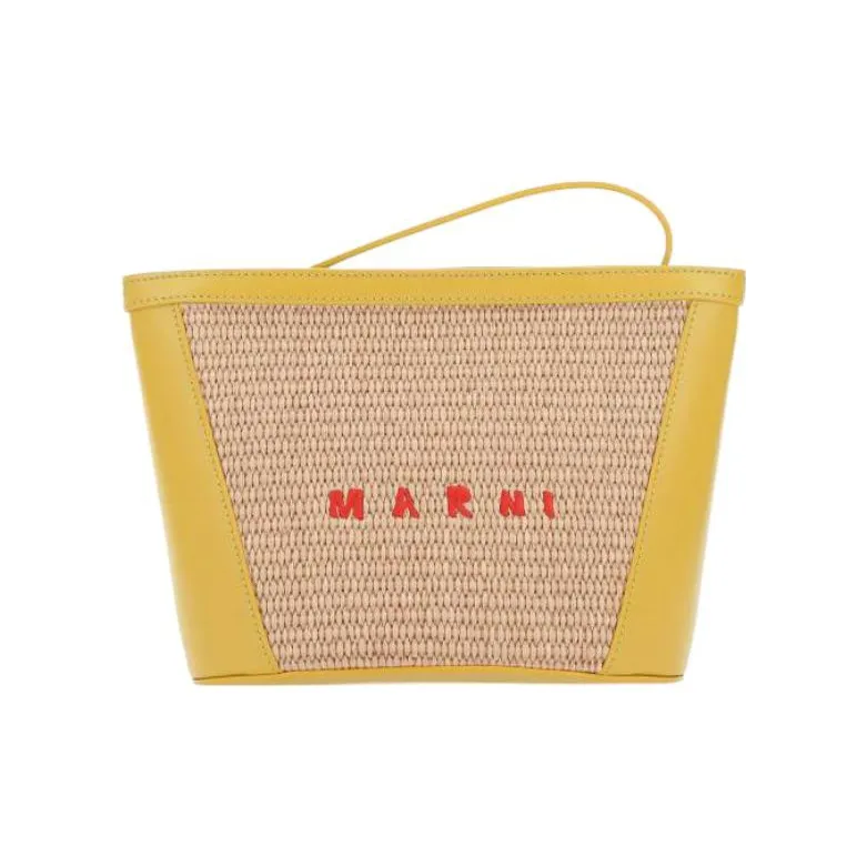 MARNI Raffia Clutch Handbag Regular Women's Yellow