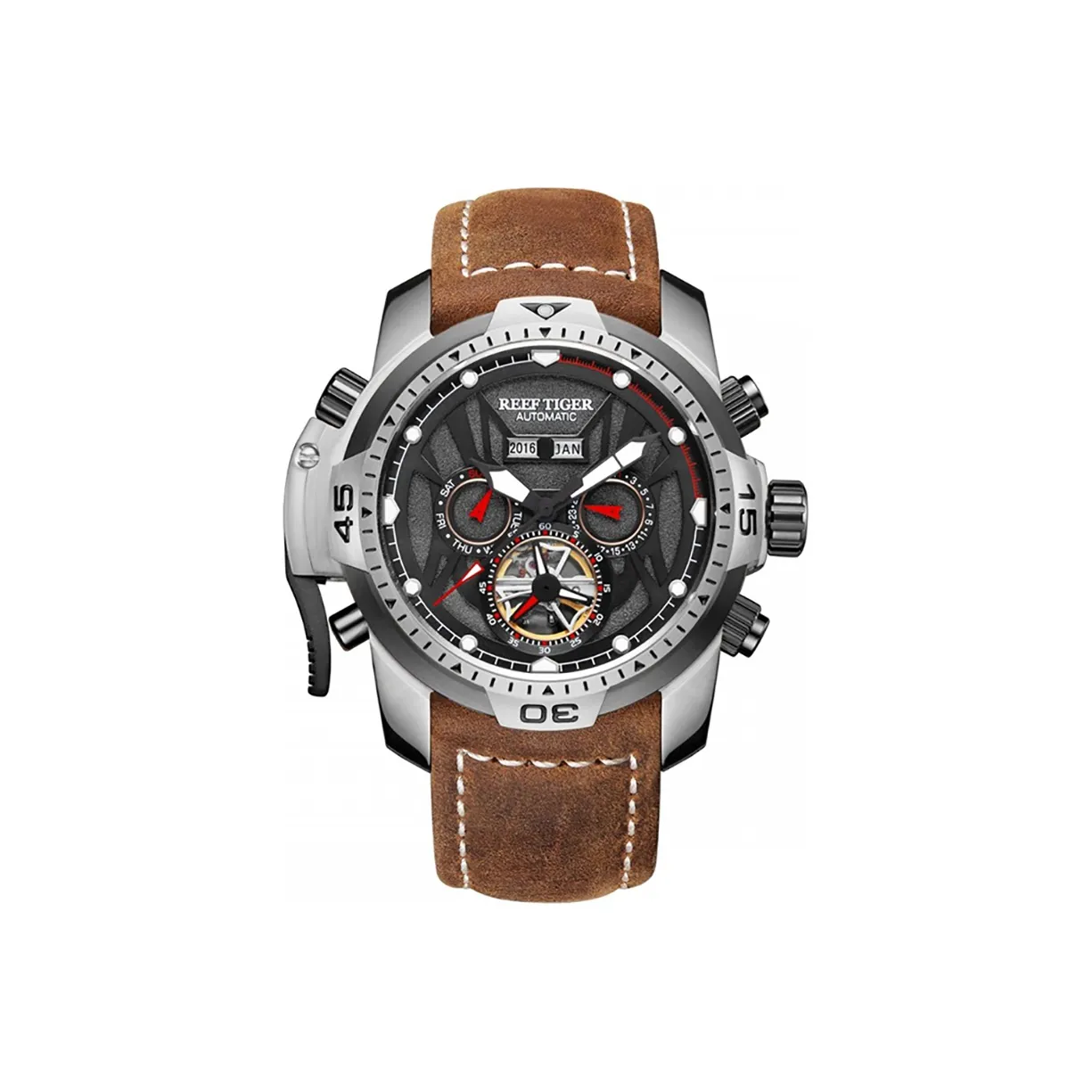 REEF TIGER Transformer Collection Automatic Mechanical Movement Watch Men's Watches Black Dial RGA3532 PBHRZ