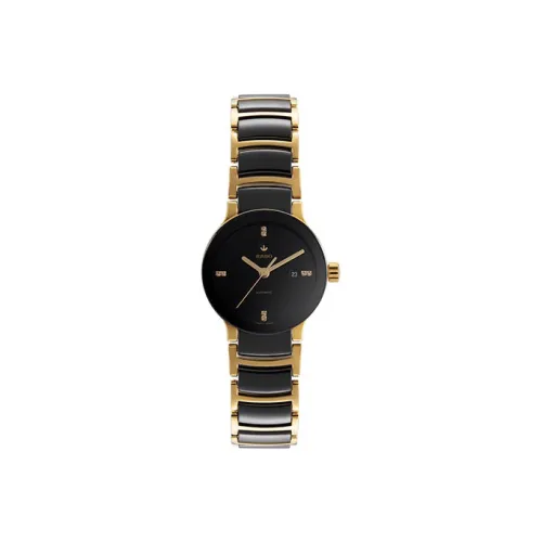 RADO Автоматический Механический Movement Женские Crystal Collection Часы 28мм*28мм*9,3мм Черные