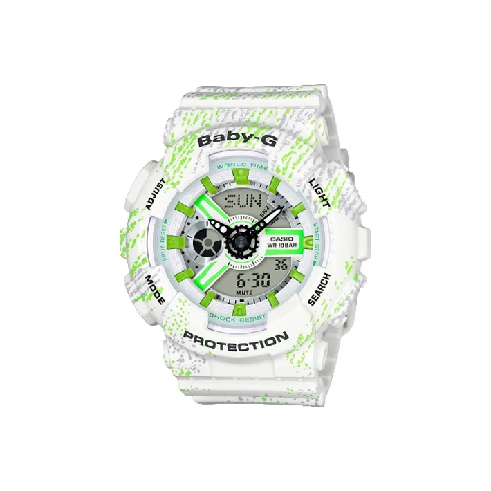 CASIO Baby G Theme Collection Кварцевый механизм Смольный ремешок Часы Женские Зеленый циферблат