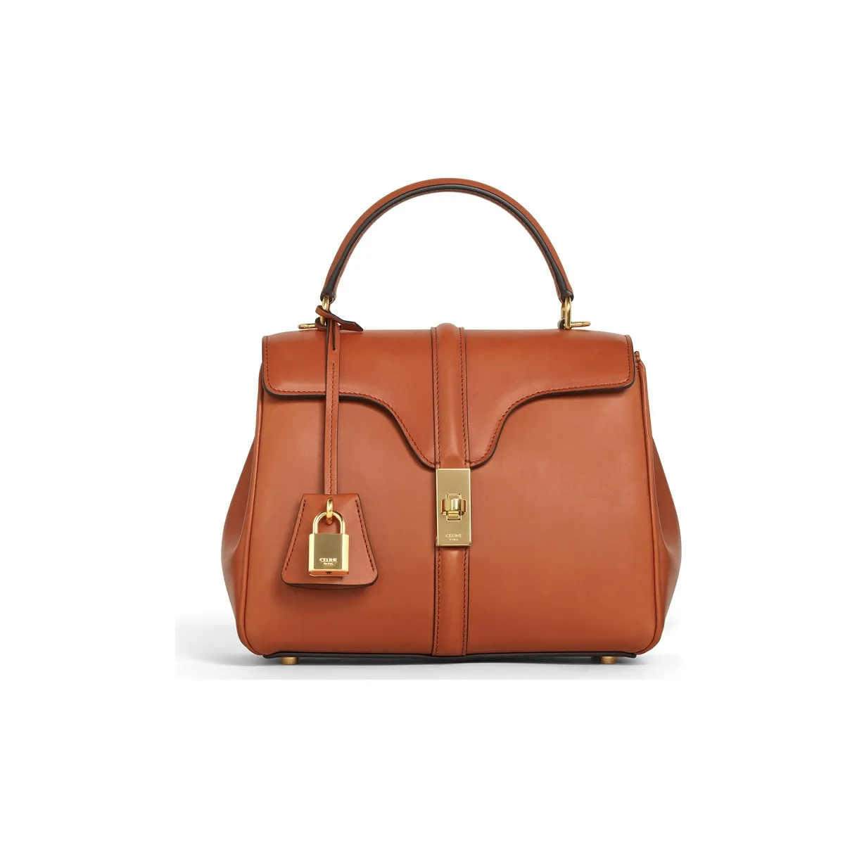 CELINE 16 Cow Leather Portable Crossbody Bag, Shoulder Bag Trumpets Women's Brown