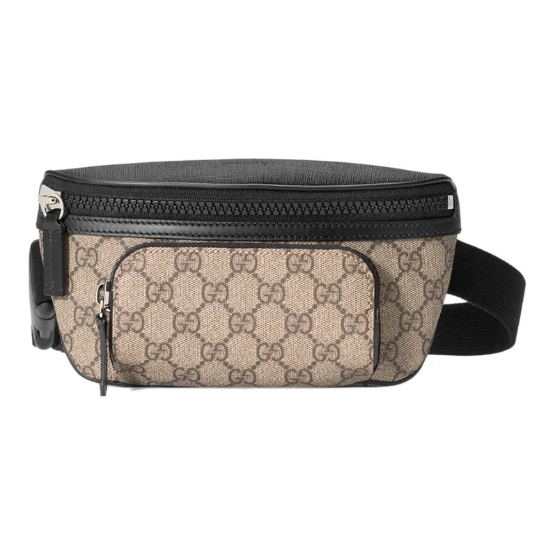 GUCCI Canvas One Shoulder Crossbody Bag, Sling Bag, Fanny Pack Unisex Ebony/Black