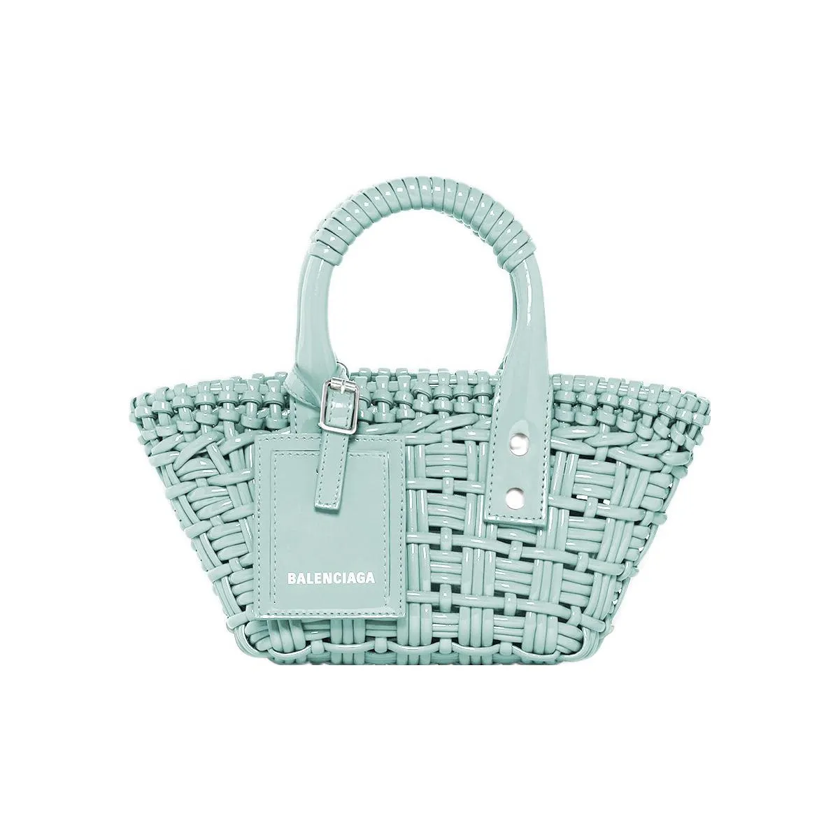 Balenciaga BISTRO Cow Leather Basket Bag, Handbag, Crossbody Bag, Shoulder Bag Women's Light Blue