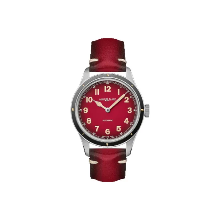MONTBLANC Automatic Mechanical Movement Men's Watches Watch 40mm Red Watch Dial Stainless Steel Watch Case