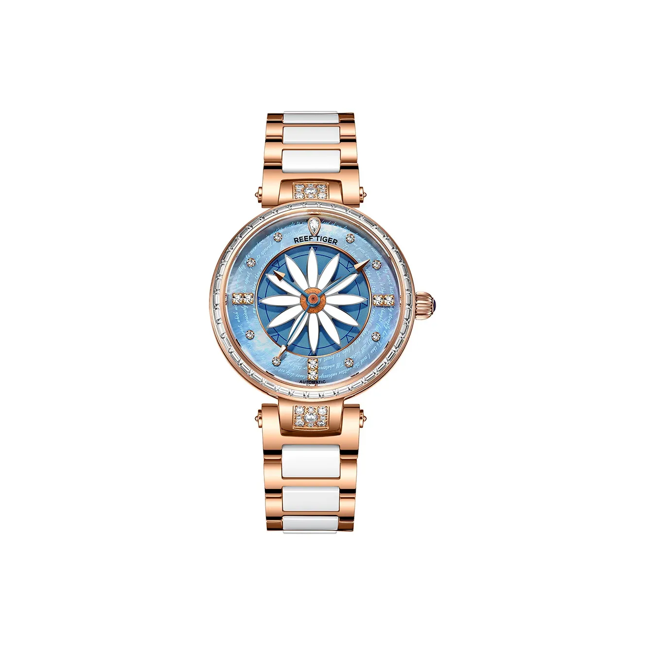 REEF TIGER Automatic Mechanical Movement Watch Women's Watch Blue Dial RGA1599-ML