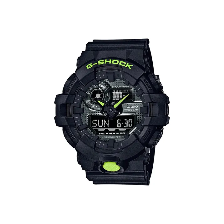 CASIO G SHOCK Collection Кварцевый механизм Смольный ремешок Часы Мужские Черный циферблат GA 700DC 1A