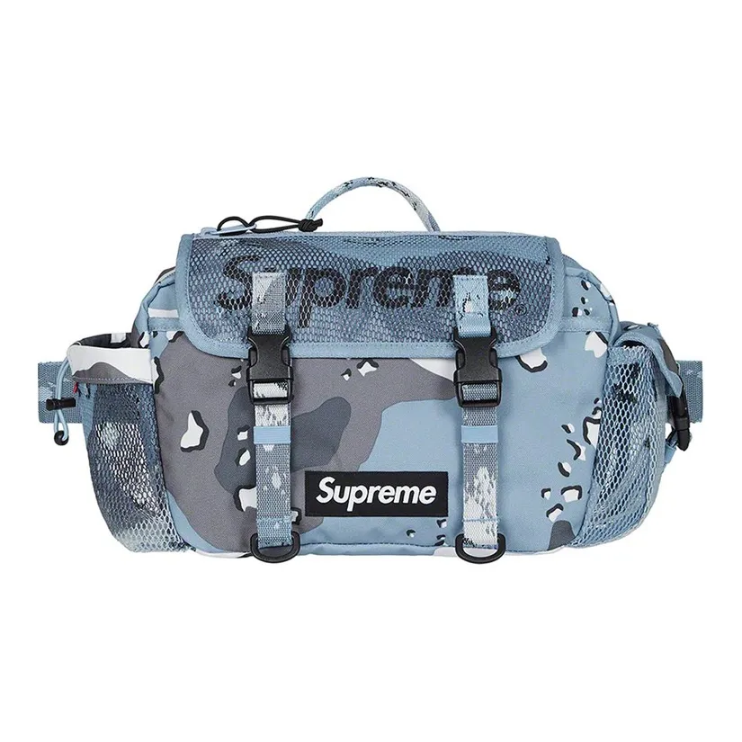 Supreme Polyester Shoulder Bag, Crossbody Bag, Fanny Pack Men's Blue White