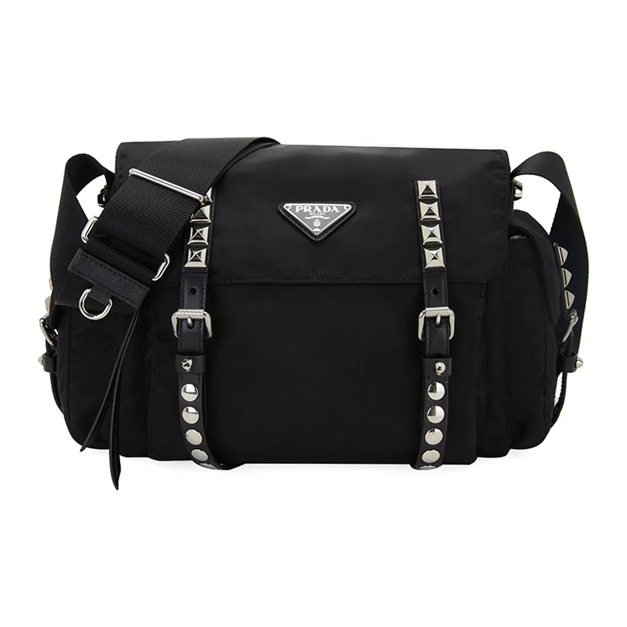 PRADA Fabric Crossbody Bag, Shoulder Bag Women's Black
