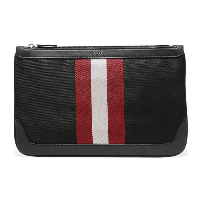 BALLY Коровья кожа Клатч Большой Мужской Черный