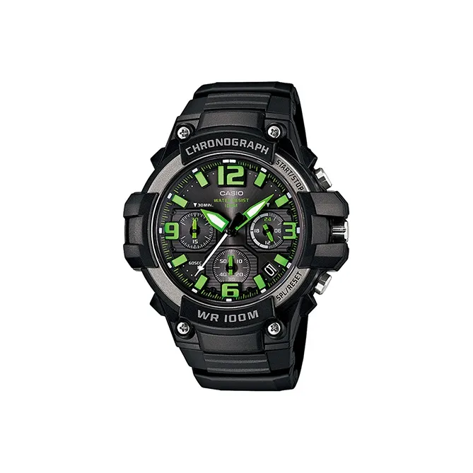 CASIO Платье Кварц Механизм Смольный Ремешок Часы Мужские Черный Циферблат