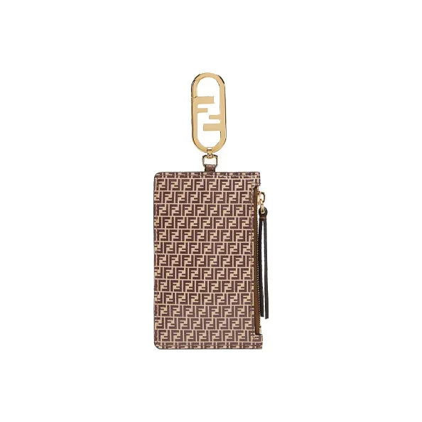 FENDI Calfskin Wallet Women's Light Umber
