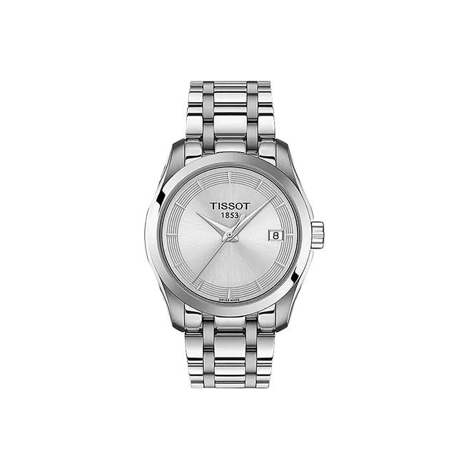 TISSOT Kutu Collection Кварцевый механизм Женские часы 32 мм Серебристый циферблат Корпус из нержавеющей стали Ремешок из нержавеющей стали