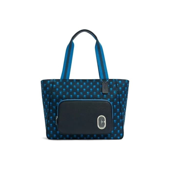 COACH Court Leather Tote Bag, Shopping Bag, Shoulder Bag Women's Blue