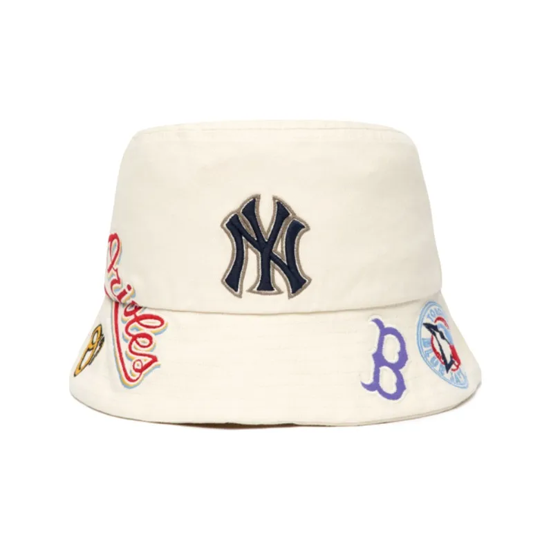 MLB New York Yankees Cotton Bucket Hats And Unisex White