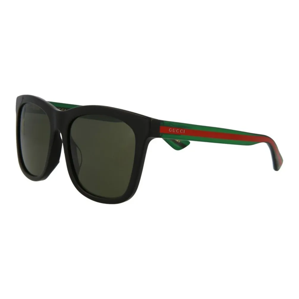 GUCCI Wayfarer Square Sunglasses Black/Green