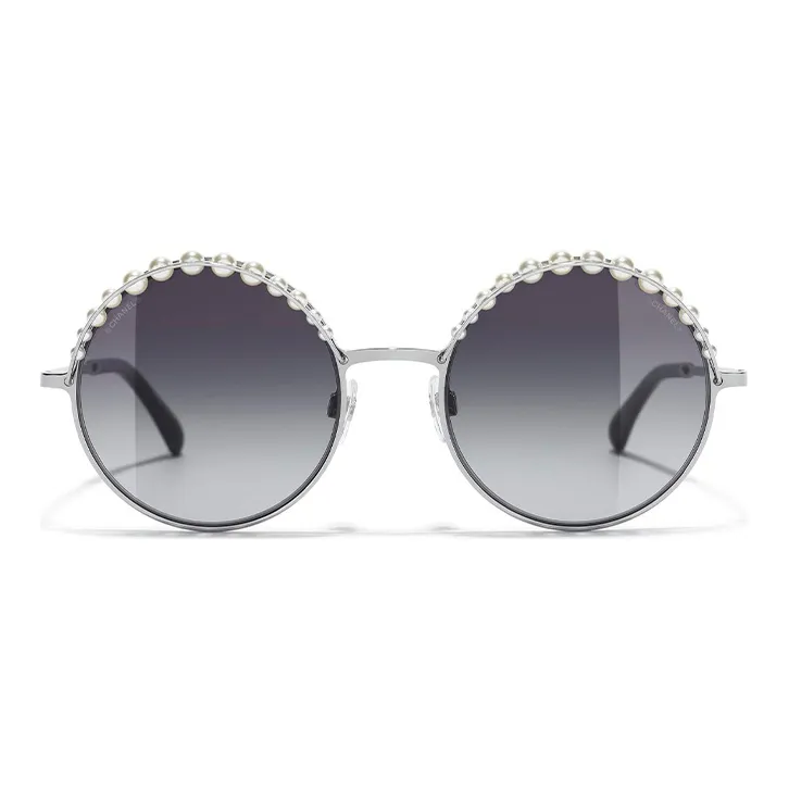 CHANEL Metal Round Sunglasses Unisex