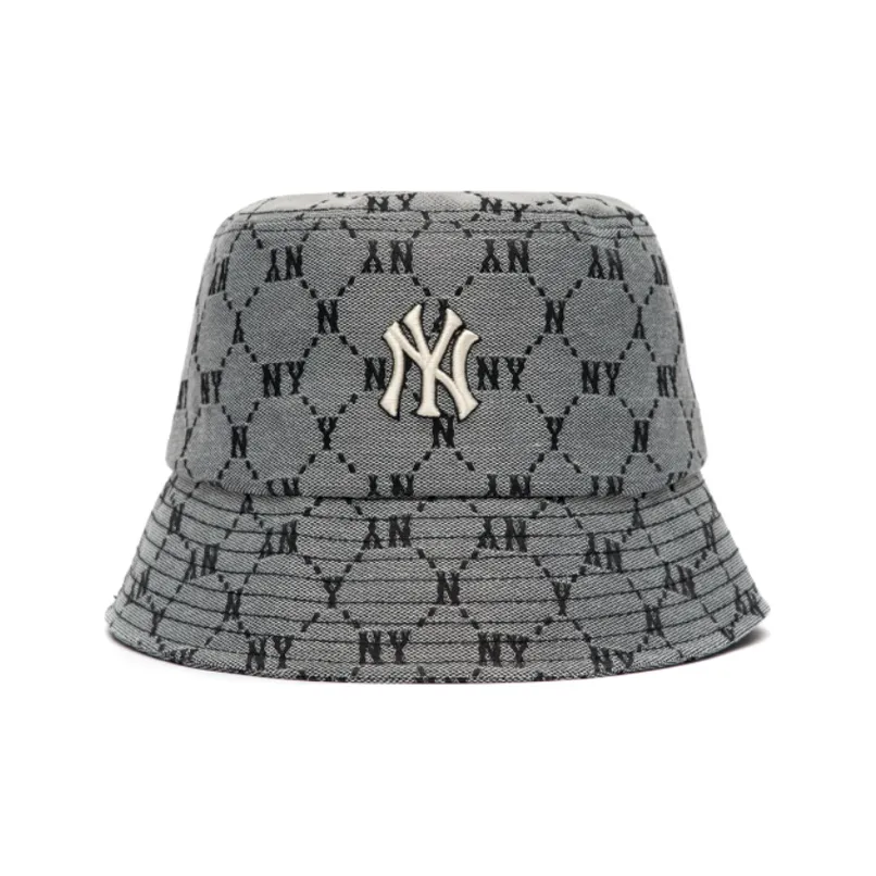 MLB New York Yankees Polyester Bucket Hats Unisex Silver Gray