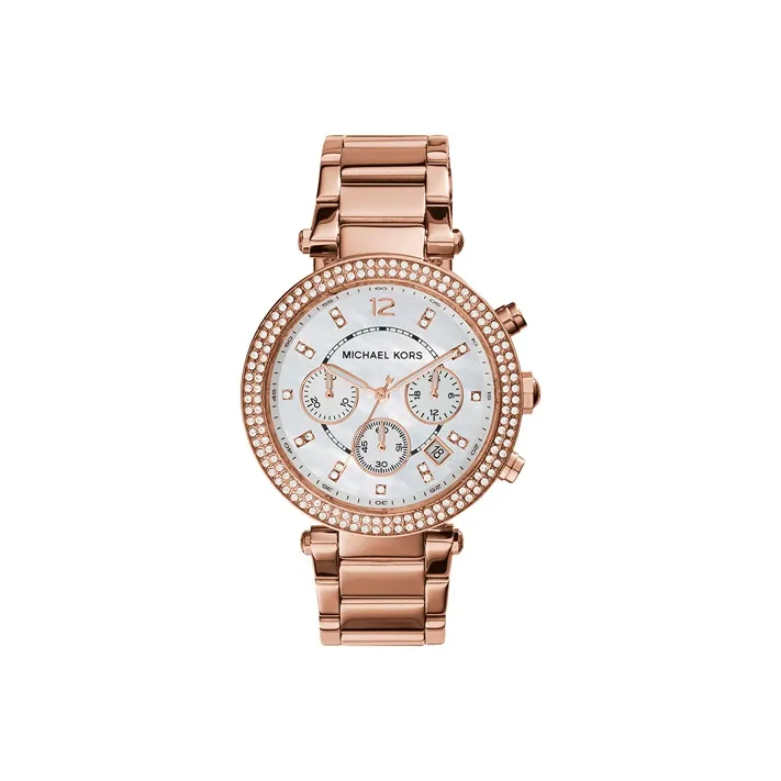 MICHAEL KORS Parker Collection Женские часы Кварцевый механизм Ремешок из нержавеющей стали Белый циферблат MK5491