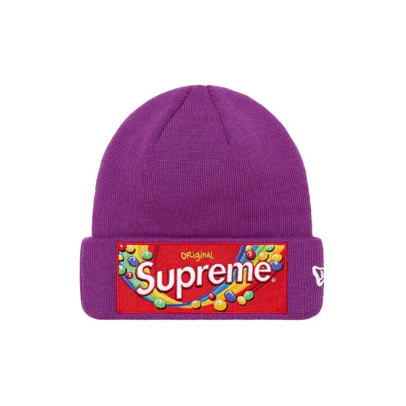 Supreme x SKITTLES x New Era Акриловые шапки-бини Унисекс Черный Белый Красный Фиолетовый