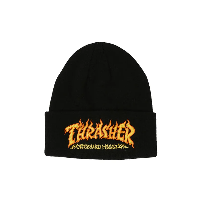 Thrasher Acrylic Beanies Unisex Black