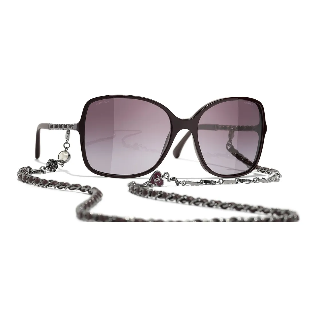 CHANEL Sunglasses Unisex Red