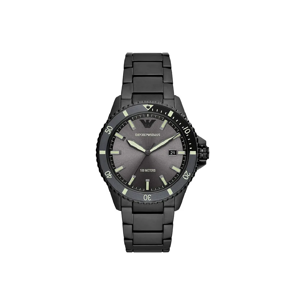 EMPORIO ARMANI Darth Vader Collection Наручные часы Кварцевый механизм Стальной ремешок Черный циферблат Мужские часы AR11398