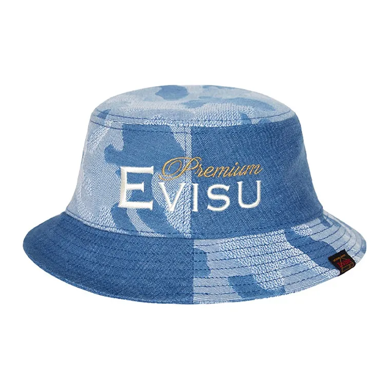 EVISU Деним Шляпы ведра Синий Унисекс