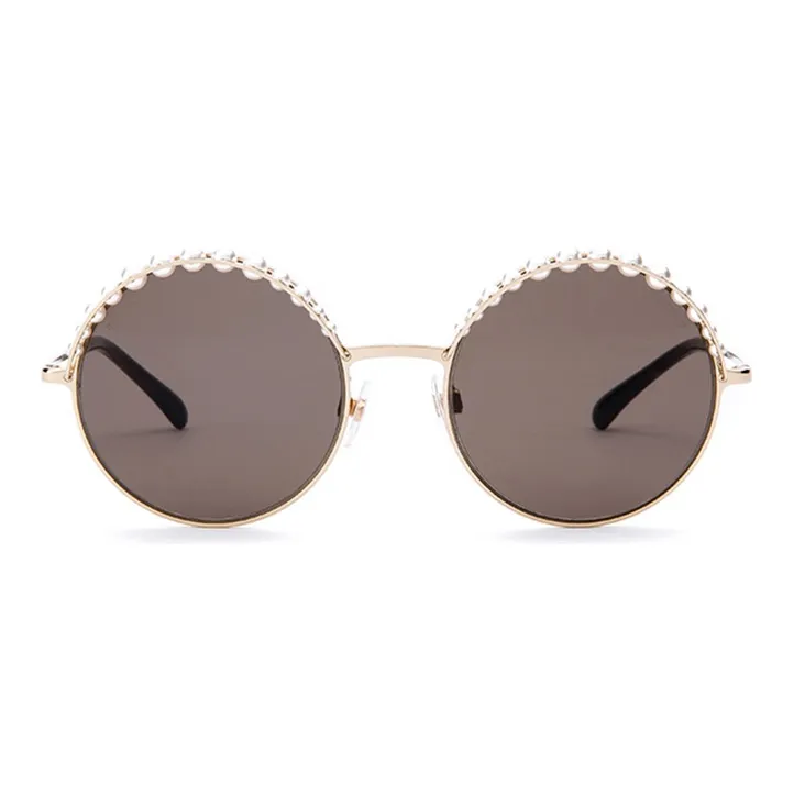 CHANEL Alloy Round Sunglasses Women's