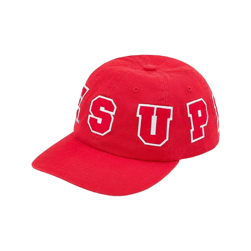 Supreme 100% хлопок Саржа Кепки Унисекс Фиолетовый Синий Ярко-желтый Хаки Белый Красный Черный