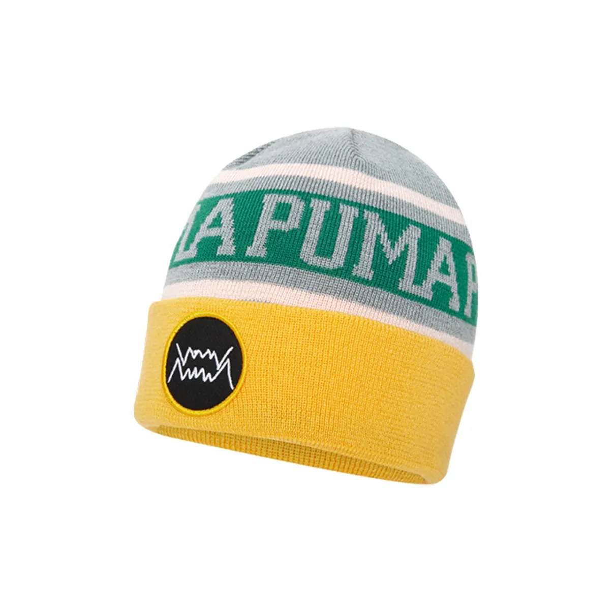 PUMA Акриловая шапка-бини, желтая, зеленая, унисекс