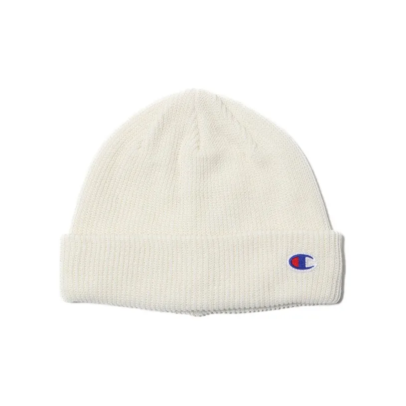 Чемпион Акриловая Шапка-Бини Белого Цвета Унисекс