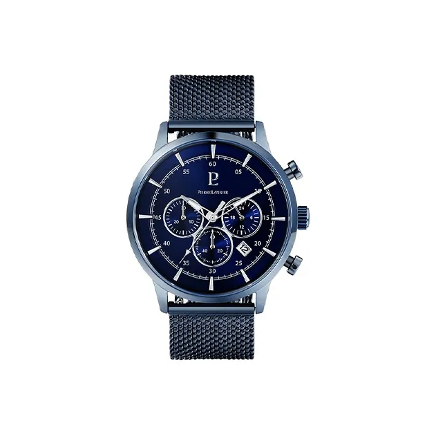 PierreLannier Наручные часы Кварцевый механизм Синий циферблат Мужские часы