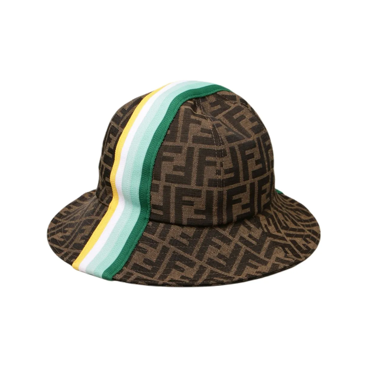 FENDI Kids FF logo Striped Sun Hat
