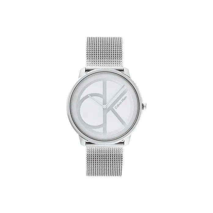 CALVIN KLEIN Мужские часы Кварцевый механизм Ремешок из нержавеющей стали Серебристый циферблат