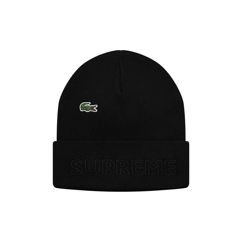 Supreme x Lacoste Кашемировая смесь Шапки-бини Унисекс Черный