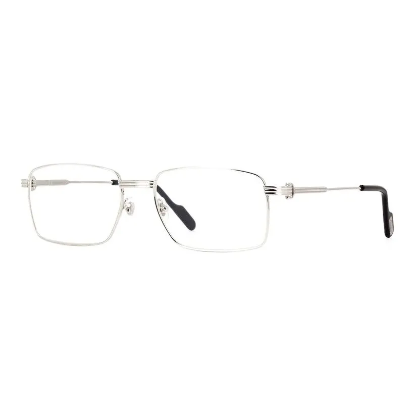 CARTIER Alloy Rectangular Eyeglass Frames Men's Silver