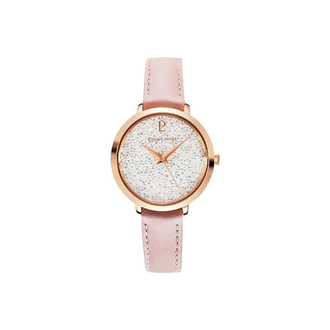 PierreLannier Наручные часы Кварцевый механизм Кожаный ремешок 29 мм Белый циферблат Женские часы