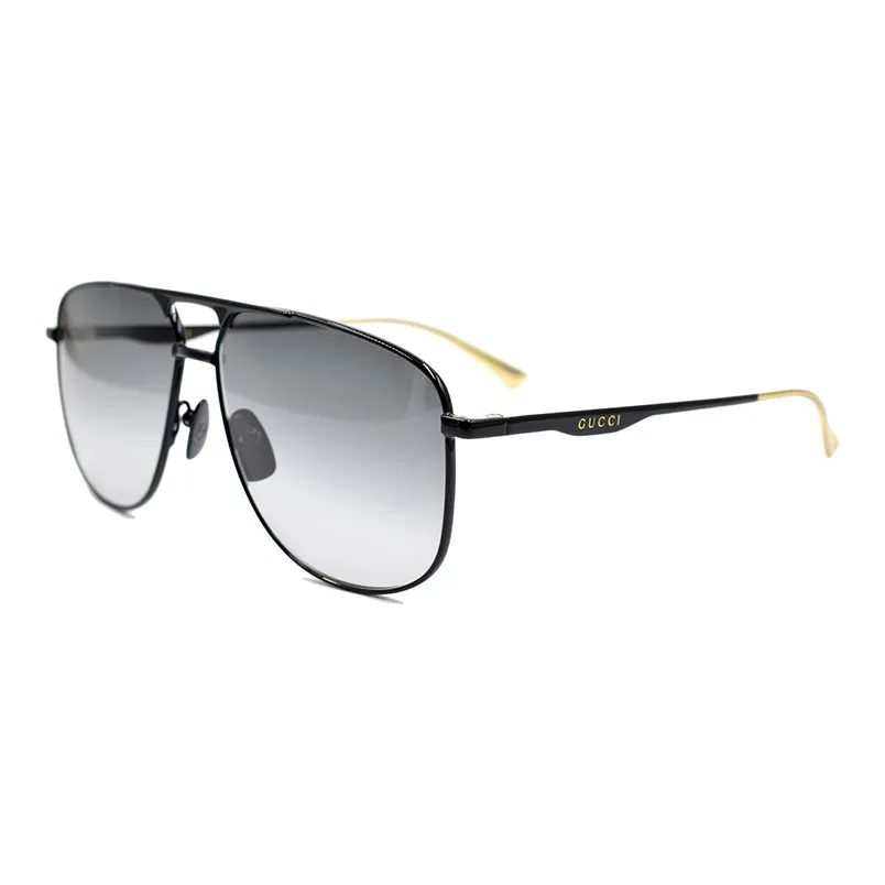GUCCI Alloy Metal Aviator Sunglasses Men's Black