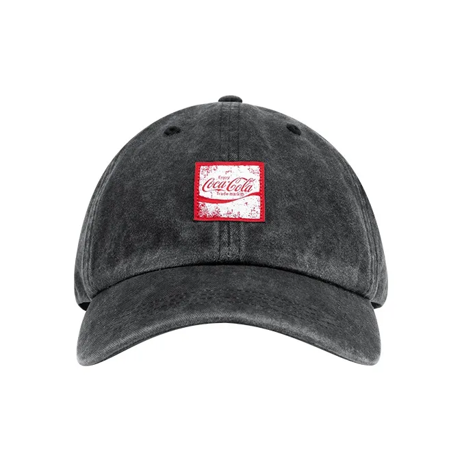 Coca Cola Бейсболка Унисекс Выцветший Черный Состаривание Розовый