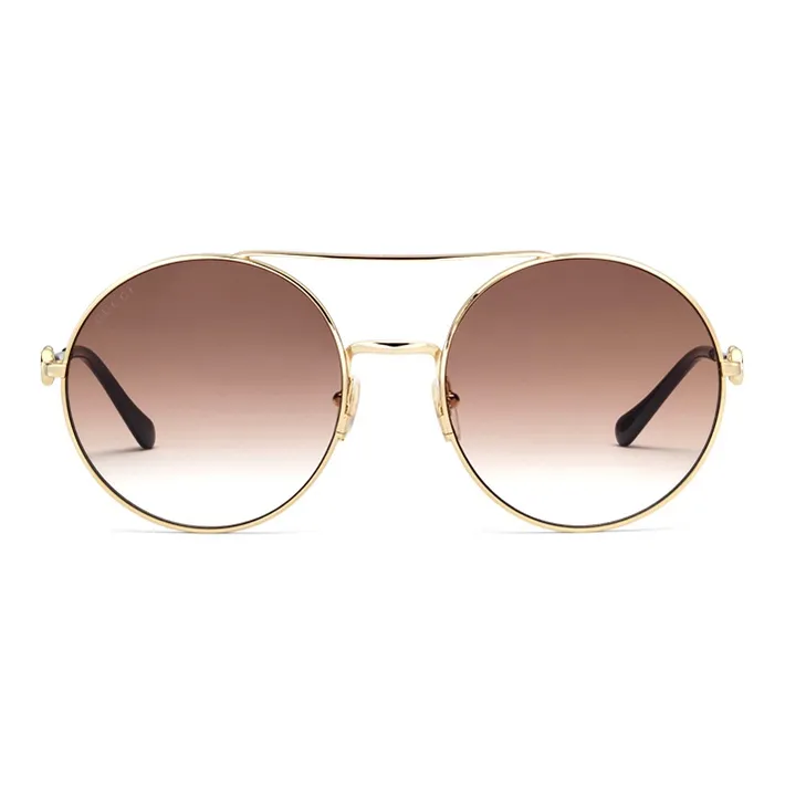 GUCCI Horsebit Sunglasses Unisex Burgundy
