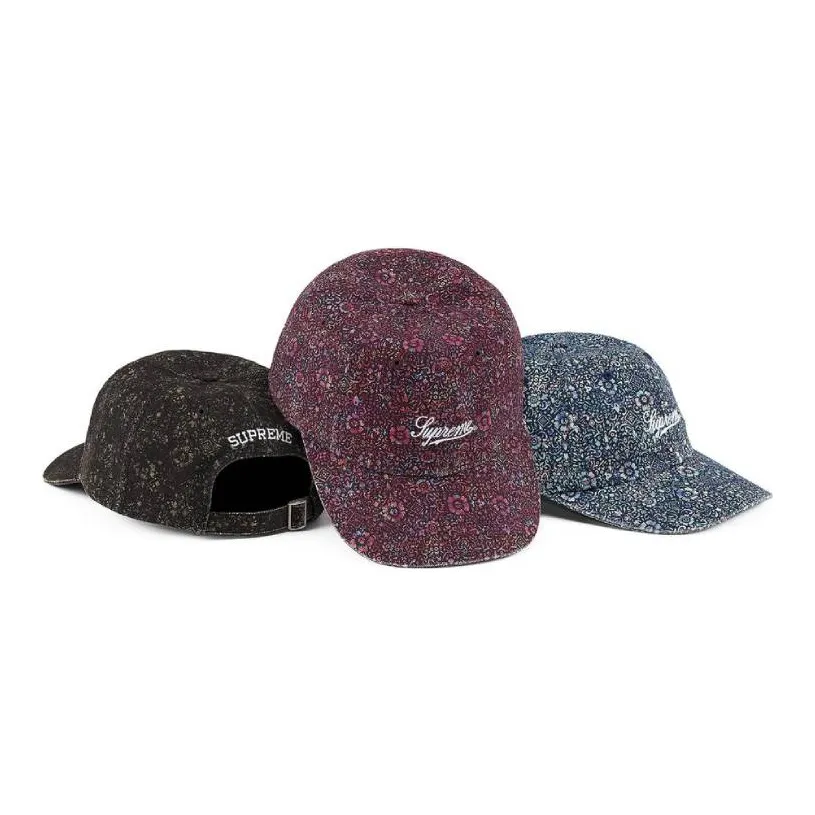 Supreme Хлопок Холст Кепки Унисекс Черный Сливовый Синий